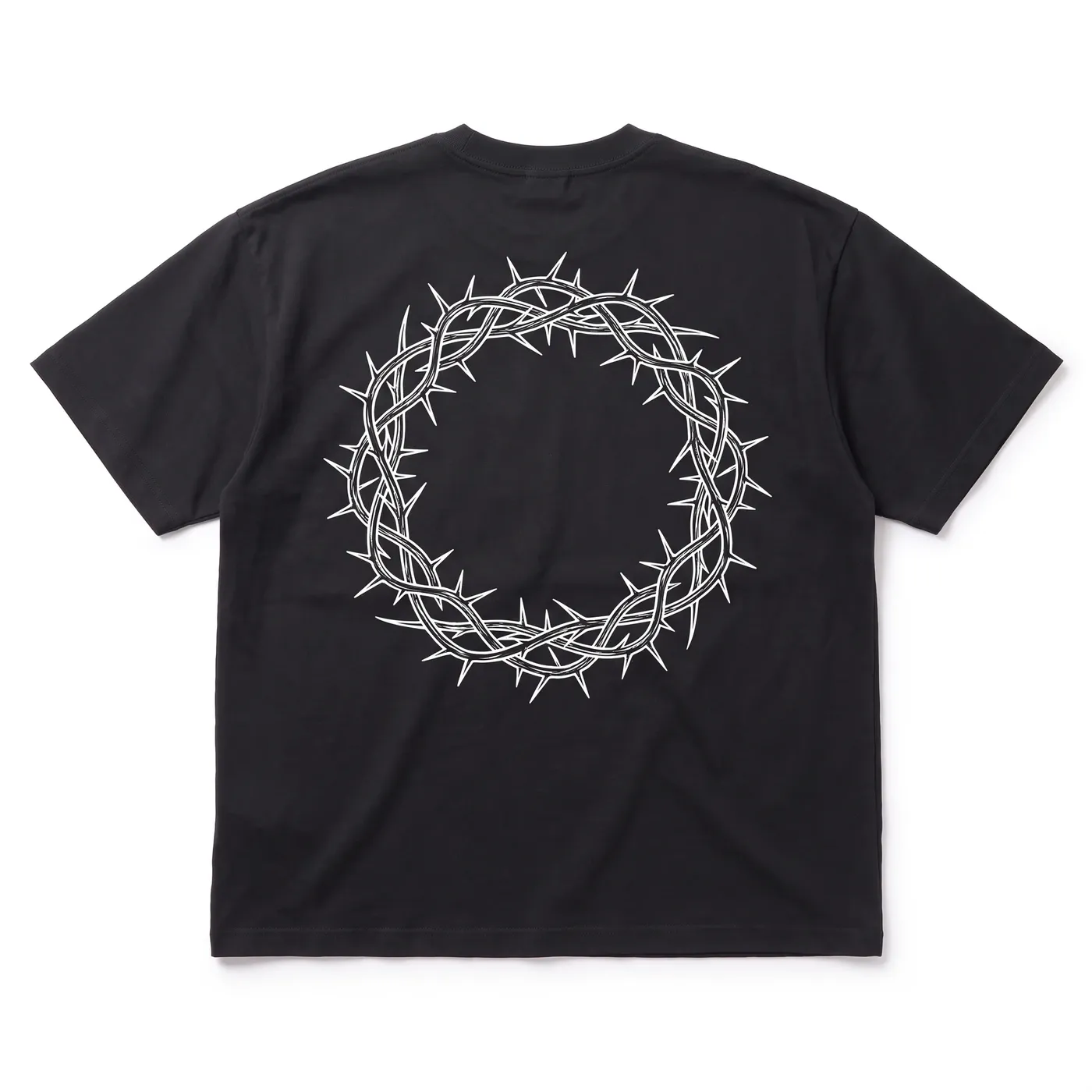 HALO Oversized Tee in Black, laid flat, back