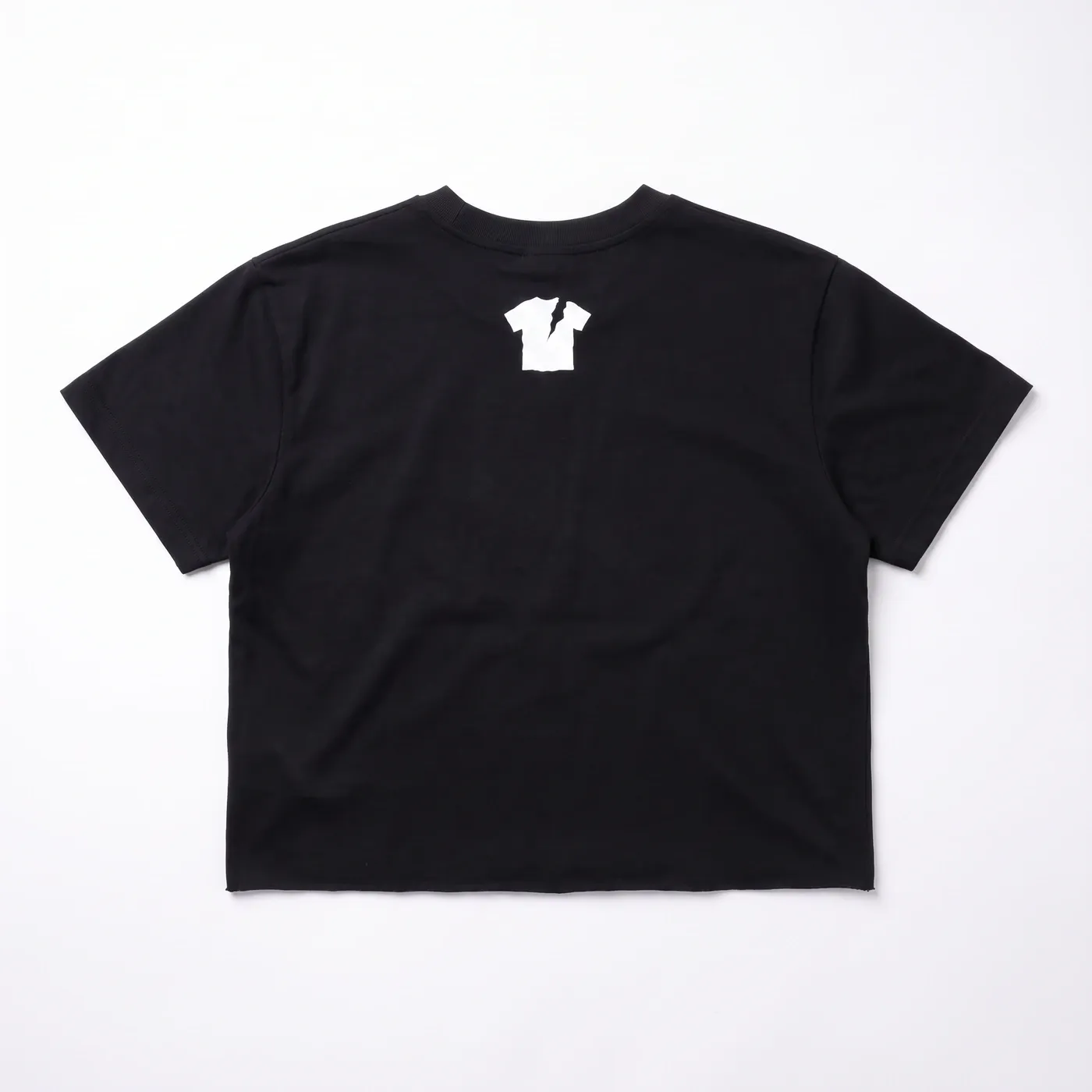 RIOT Tee in Black, laid flat, back