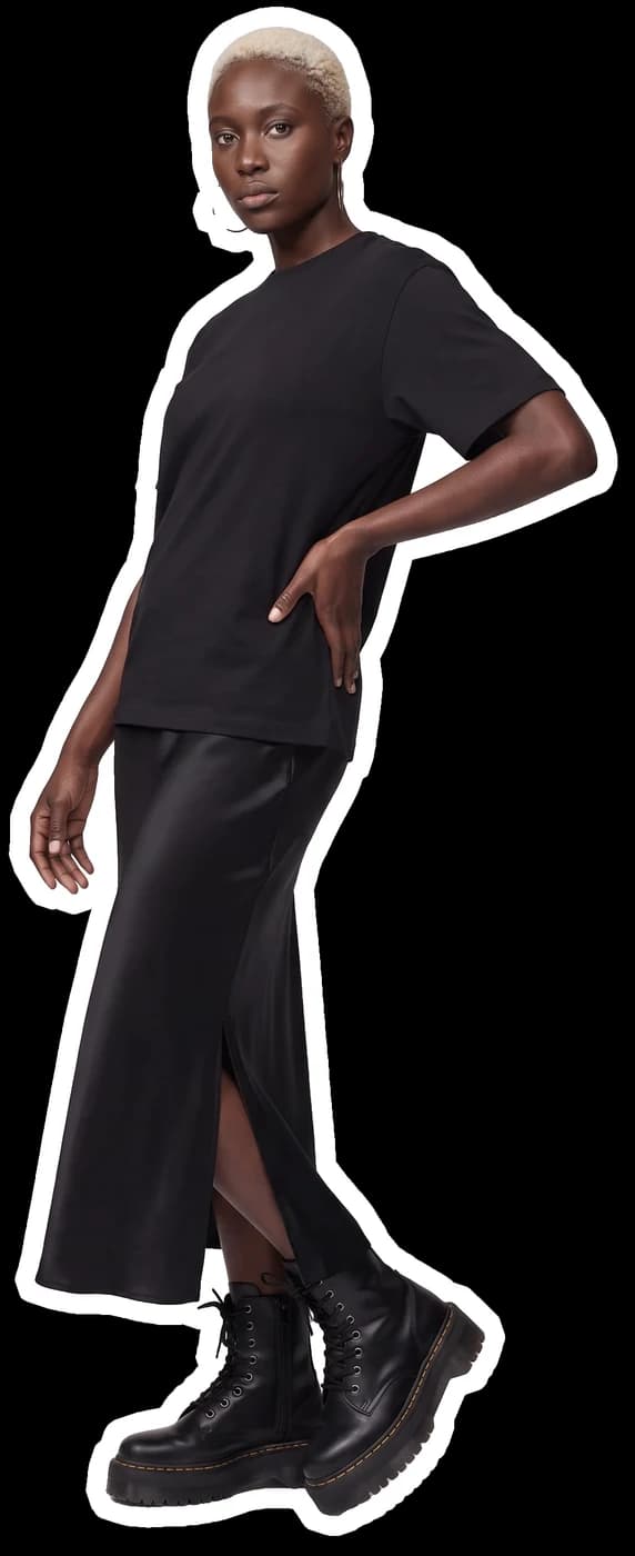 Sticker cutout of imani wearing a Trashy T-Shirts tee